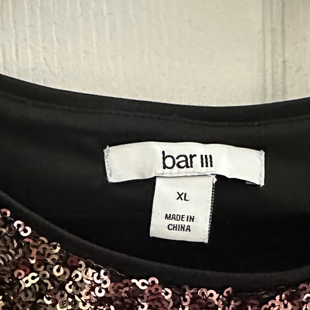 Bar III Sequin Tank Top - Black, Gold, and Pink - Picture 2 of 4